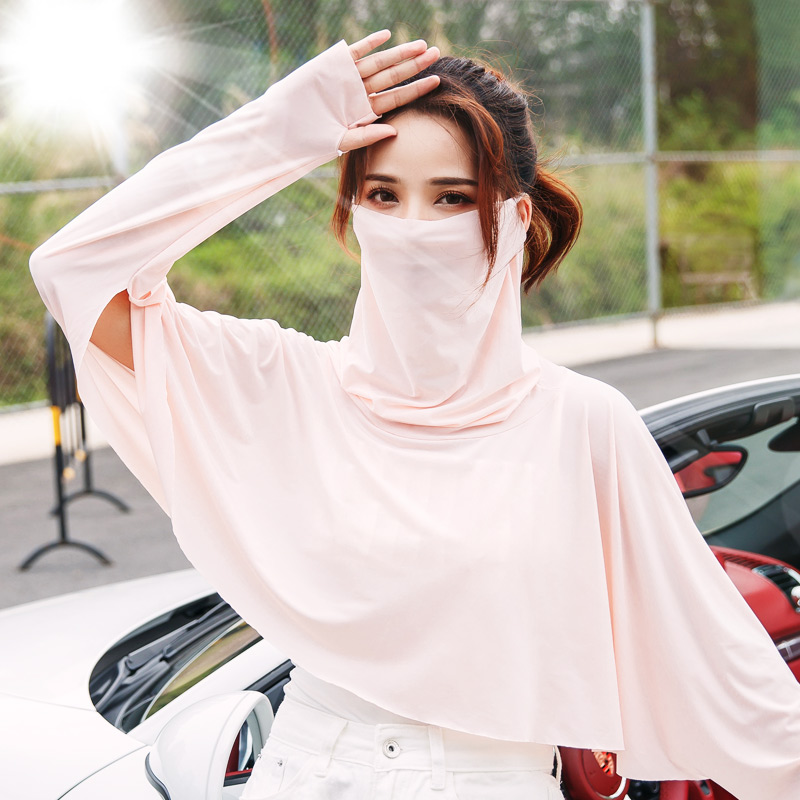 型公馆服饰旗舰店户外衣女士披肩斗篷披风开车神器夏季女薄款遮脸围脖练车透气轻薄3