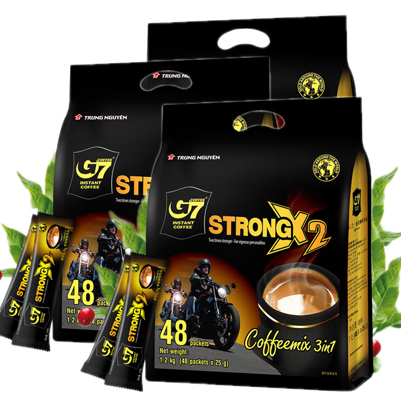 越南进口中原G7咖啡浓醇特浓提神香醇三合一速溶咖啡粉1200g*3袋,淘宝优惠券,粉丝福利购,淘宝优惠卷
