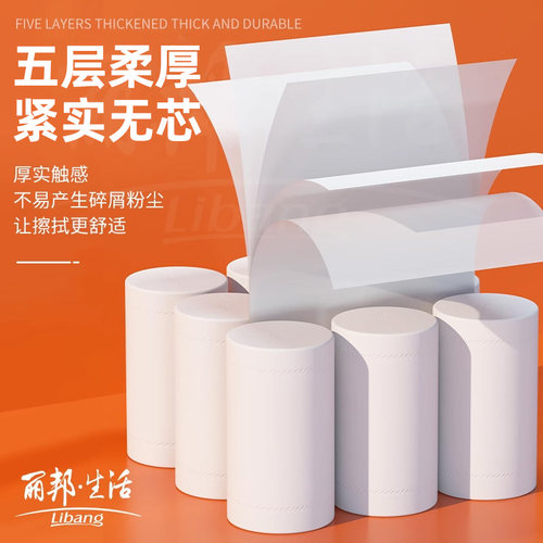 丽邦卷纸14卷1400g家用纸巾实惠装卫生纸无芯卷筒纸厕纸厕所手纸 - 图1