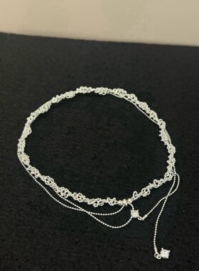 品牌剩余项链女百搭轻奢小众设计双层叠戴锁骨链高级感气质颈链