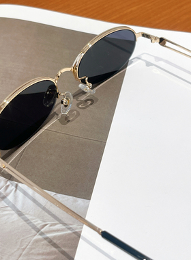 美式复古椭圆小框墨镜女ins