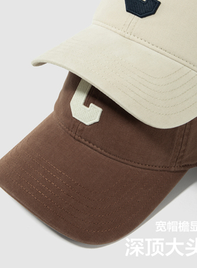 高品质碳素磨毛棒球帽男女加深大头围宽檐遮阳帽子韩系软顶鸭舌帽