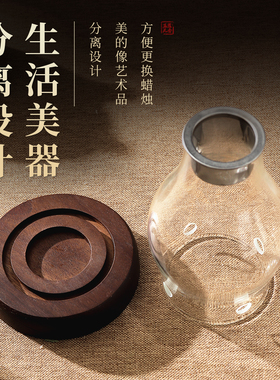 【五蕴天香】中式玻璃熏香炉蜡烛灯摆件