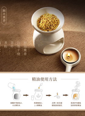 五蕴天香中式陶瓷隔火香薰炉