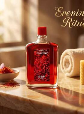 FUFUJINO一条根藏红花按摩油清爽不油腻按摩护理舒缓肌肉50ml/瓶