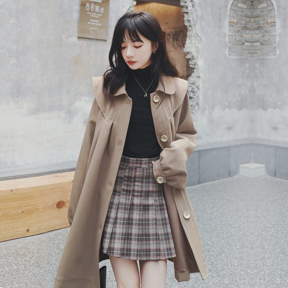 女2021年早秋装新款韩版气质冬风衣 漫林风衣