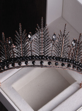 新娘婚纱配饰手工黑色项链耳环