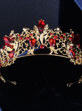 新款韩式饰品皇冠项链红色婚纱