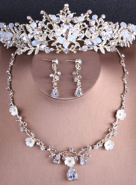 高端新款新娘项链锆石项链耳环