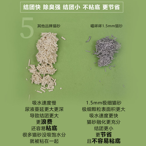 大菠萝宠物 喵咩咩1.5mm极细颗粒豌豆豆腐猫砂超强除臭结团快猫砂 - 图2