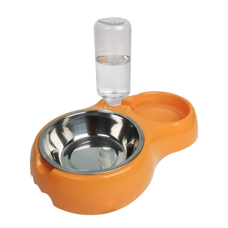 狗碗狗盆猫碗猫食盆自动饮水一体双碗防打翻宠物碗狗食盆宠物用品 - 图3