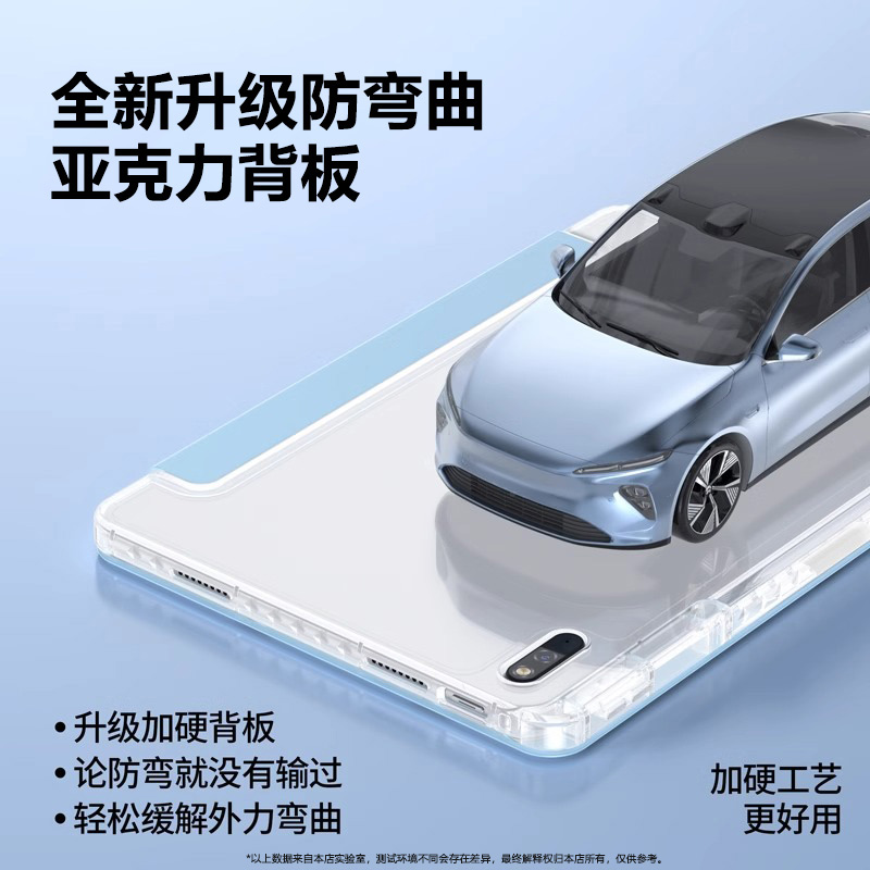 ibrave适用于三星Tabs9保护套Galaxytabs9+新款S9fe透明3+Y折支架平板保护壳tabs9fe+轻薄亚克带笔槽防弯防摔 - 图3