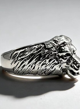 复古金刚猩猩戒指小众设计自带气场男士单身霸气开口指环动漫周边