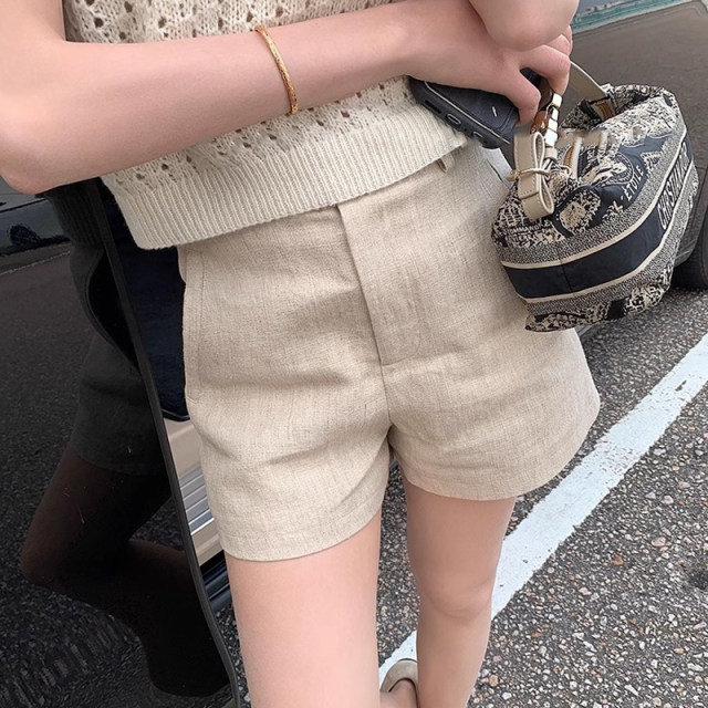 Lilylikes ຍີ່ປຸ່ນແບບຫລູຫລາ linen pants 100 ນ້ໍາຝົນຄຸນນະພາບສູງ linen ເງິນເກົ່າ minimalist ຜ່ອນຄາຍຄວາມຮູ້ສຶກສັ້ນ linen
