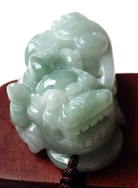 纯天然翡翠貔貅A货招财冰种吊坠