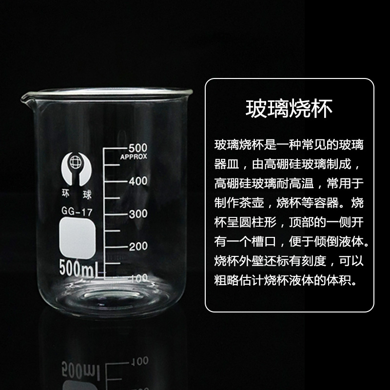 玻璃量杯带刻度耐高温可加热实验室透明玻璃烧杯25/50/100ml毫升 - 图3