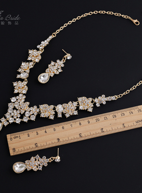 韩式新娘婚纱礼服水钻合金项链