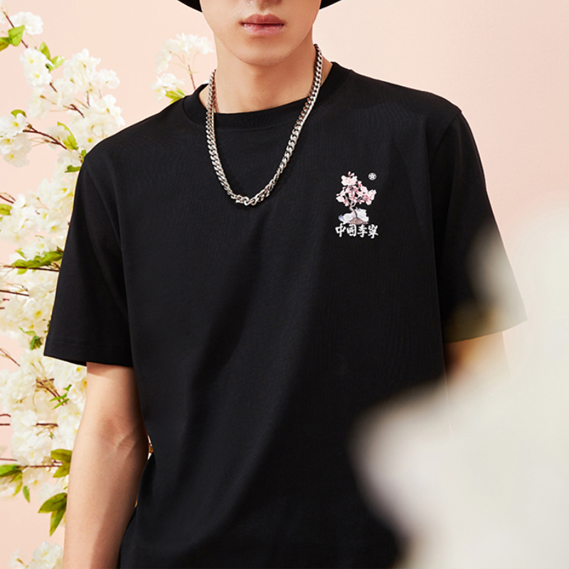李宁樱花系T恤男2021新款男女同款夏季官方旗舰店运动短袖AHSR628高清大图