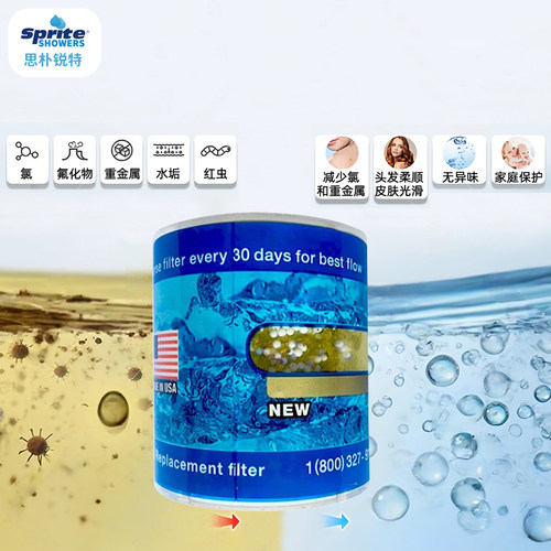 Sprite除氯花洒过滤器沐浴净化器淋浴净水器 HO2-CM大哥大滤芯 - 图0