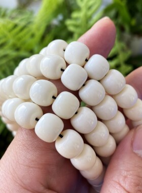 骨韵天阁牦牛骨老白料精工108颗