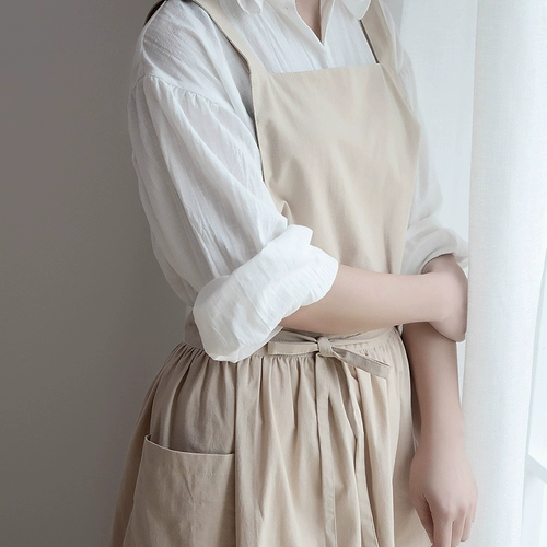 Летний фартук, ультратонкая тонкая дышащая юбка, водонепроницаемый хлопковый японский цветочный магазин с косичкой, подтяжки для работы, коллекция 2021