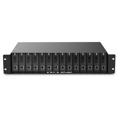 普联TP-LINK/tplink TL-FC1400 14槽光纤收发器专用机架机柜2U尺寸TL-FC1420双电源收发器机架 - 图0