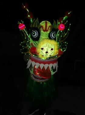 舞龙绿色道具龙头社火发光大号