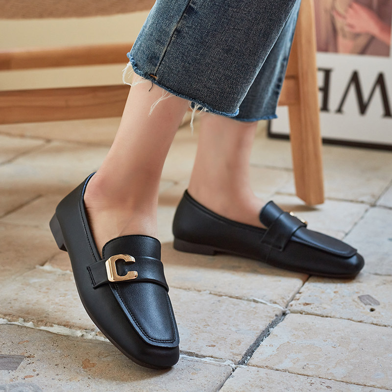 单鞋女夏季2026年新款一脚蹬女鞋子百搭乐福豆豆鞋平底小皮鞋夏秋,淘宝优惠券,粉丝福利购,淘宝优惠卷