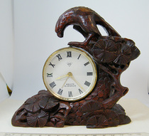 Rare Shanghai Diamond Card 8 days 15 drill fine Horse alarm clock-Wood Sculpture Flying Eagle-Nostalgic Video Prop Clear Cabin Out
