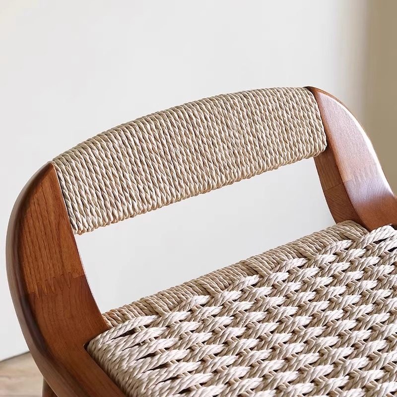 新中式绳编吧椅家用编织中古实木酒吧高脚椅简约前台椅轻奢高脚凳,淘宝优惠券,粉丝福利购,淘宝优惠卷