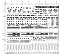 Up to model MG ZGMF-X56S beta pulse up to giant sword equipped metal sticker (2512)