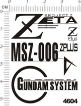 Up to model Zeta Gundam MSZ-006 Z up to detail logo metal stickers (4604)