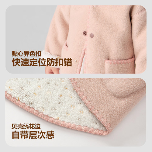 迷你巴拉巴拉男女童宝宝两面可穿外套加厚毛绒温暖厚实2026冬新款 - 图3