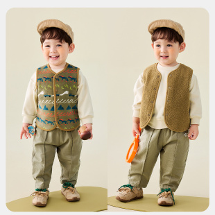 【双面穿】迷你巴拉巴拉儿童羊羔绒马甲