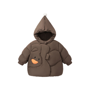 真心绒迷你巴拉巴拉男女童羽绒服三防连帽外套