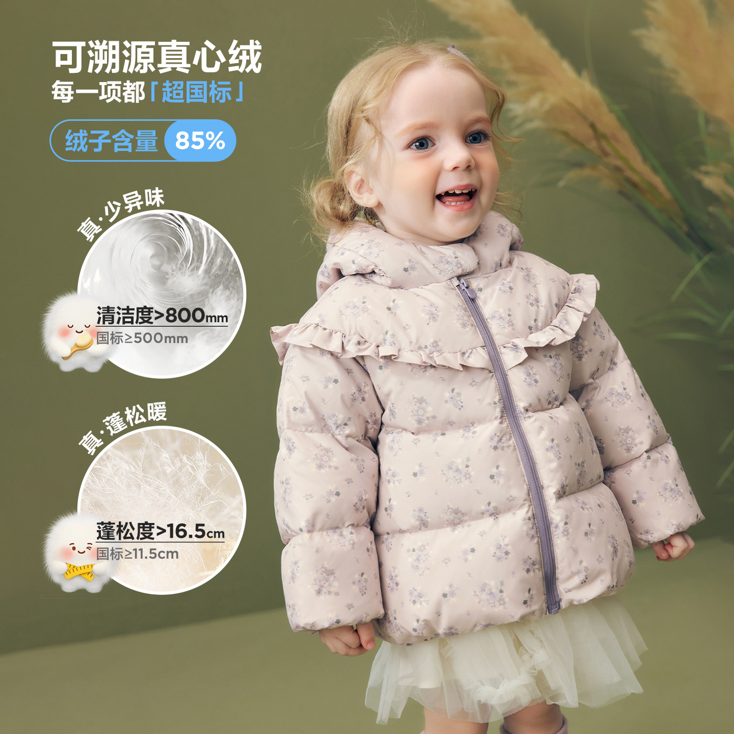 【真心绒】迷你巴拉女童三防羽绒服宝宝甜美可爱外套2025冬新款,淘宝优惠券,粉丝福利购,淘宝优惠卷