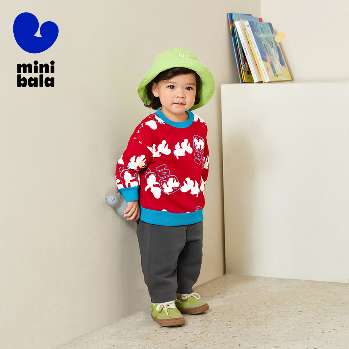 迷你巴拉巴拉加绒长袖套装男女童拜年红色婴儿衣服2025冬季新年款