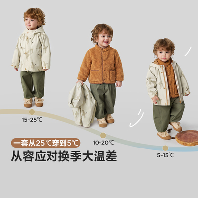 迷你巴拉小软皮防水三合一外套