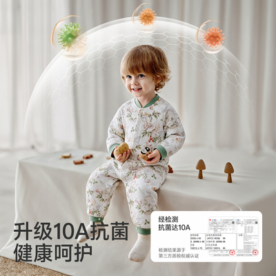 欧孕婴儿连体衣秋冬空气棉爬爬服
