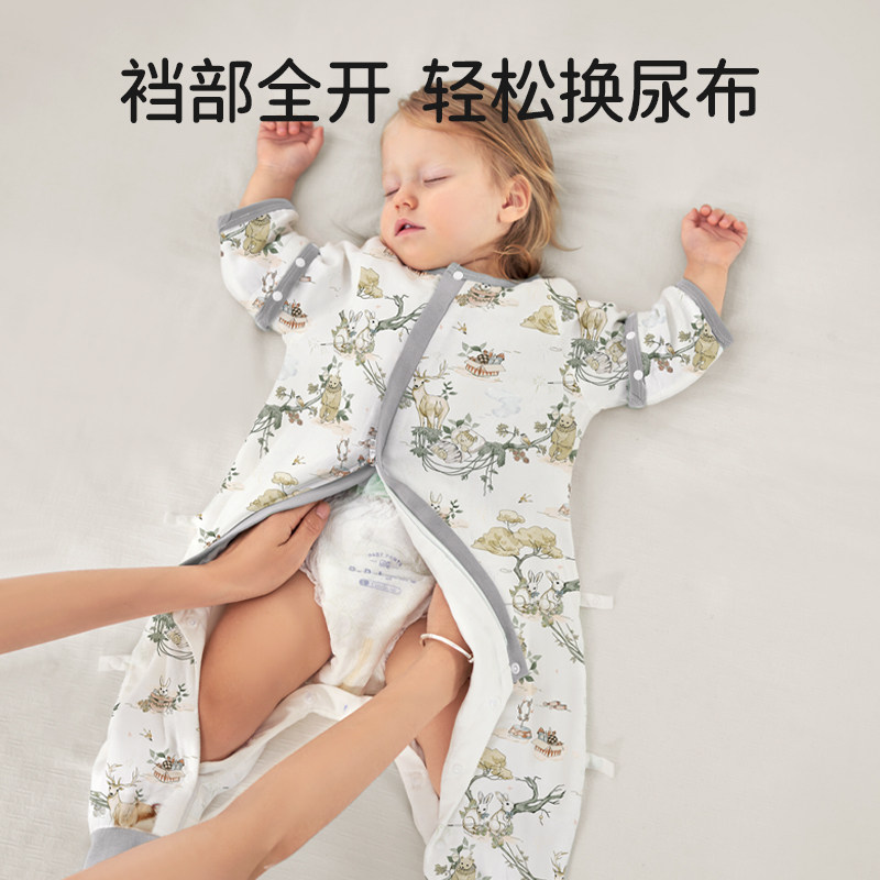 欧孕小冰心宝宝睡袋春夏季竹纤维天丝纱布婴儿防踢被儿童分腿睡袋