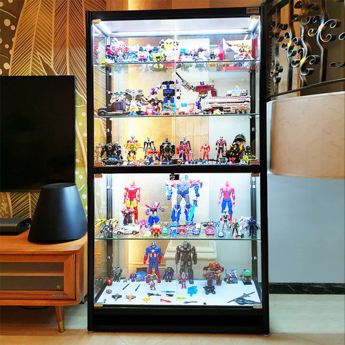 手办展示柜玻璃乐高玩具礼品展柜陈列柜货架样品储物柜产品展示架 - 图1