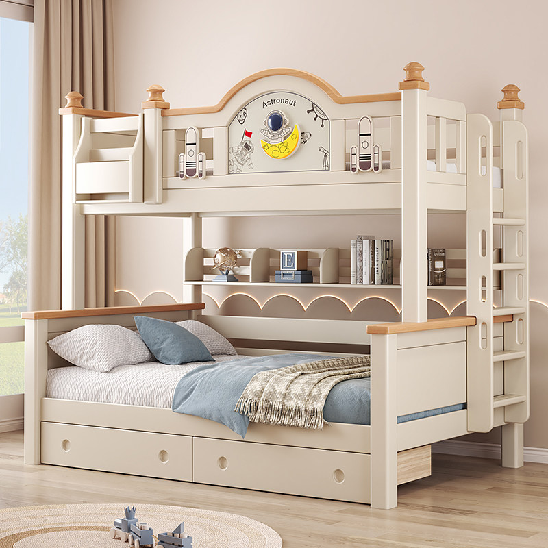 樱桃木上下床全实木儿童高低子母床小户型姐弟两层上下铺木床双层,淘宝优惠券,粉丝福利购,淘宝优惠卷