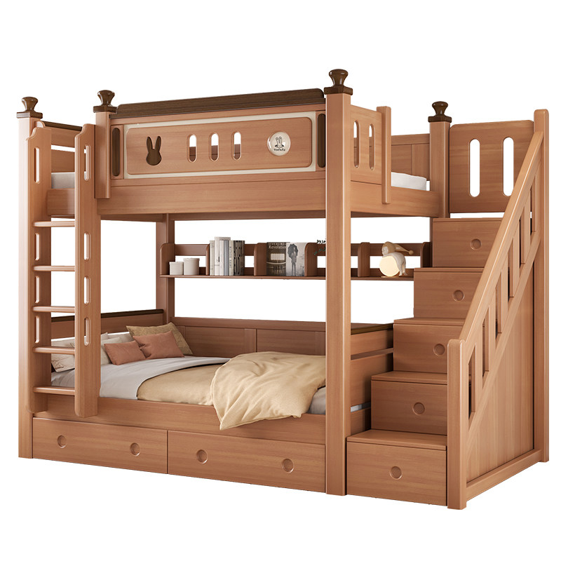 上下铺同宽平行床实木全红檀木儿童高低床小户型双层床两层上下床,淘宝优惠券,粉丝福利购,淘宝优惠卷