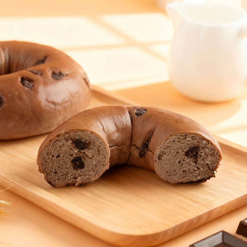 港荣纯脂黑巧贝果面包早餐代餐糕点下午茶速食饱腹点心健康零食品
