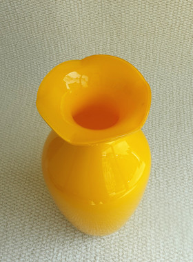 鸡油黄40cm大号琉璃花瓶清仓