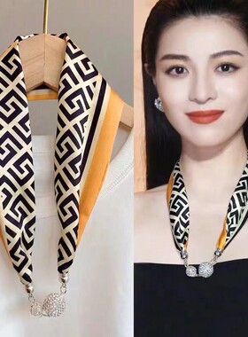 围脖丝巾女韩版百搭护颈装饰品时尚搭配T恤衬衫项链衣服挂件围巾