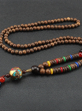 佛珠木珠毛衣链男女百搭个性