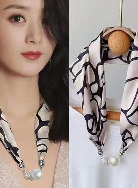 丝巾聚酯纤维女时尚百搭