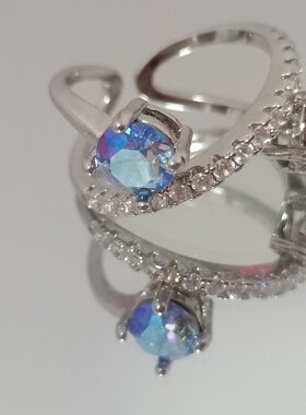 【Winnie's shop】绝美仙气特别开口女戒～镶施华洛闪烁双钻