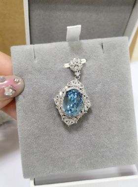 有925银版施家华子奢华鸽子蛋吊坠项链